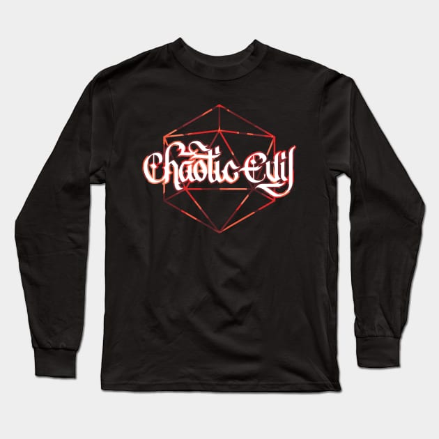 Chaotic Evil D20 Long Sleeve T-Shirt by polliadesign